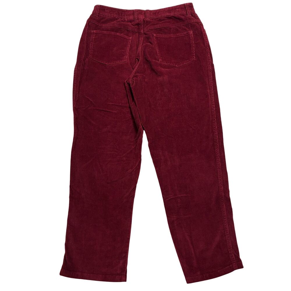 Bill Blass Pants Womens Actual 30 Burgundy Stretch Corduroy High Rise Straight - Picture 2 of 11